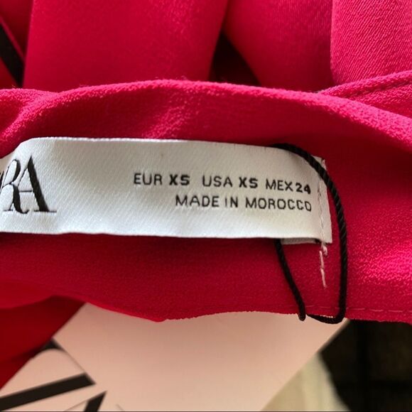 NWT ZARA fuchsia  high collar wide leg jumpsuit XS - Picture 9 of 10